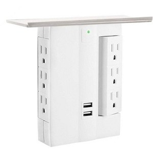 5 Star Super Deals Swivel Power Outlet Charging Tower Station Shelf 6 Wall Charger Ports + 2 Fast Charging USB Electrical Socket Power Stand Holder - 1 of 4