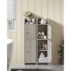 USIKEY Bathroom Storage Cabinet, Narrow Cabinet with Doors and Adjustable Shelves, Corner Bathroom Cabinet, Bathroom Storage for Small Spaces - 1 of 4