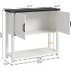 Farmhouse Entryway Table with 2-Door Cabinet, Coffee Bar Cabinet, Sofa Tables Buffet Sideboard for Kitchen, Hallway, Dining, Living Room - 2 of 4