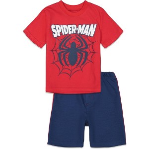 Marvel Avengers Spider-Man Toddler Boys T-Shirt Shorts Set Spiderman: Red / Blue  - 1 of 4