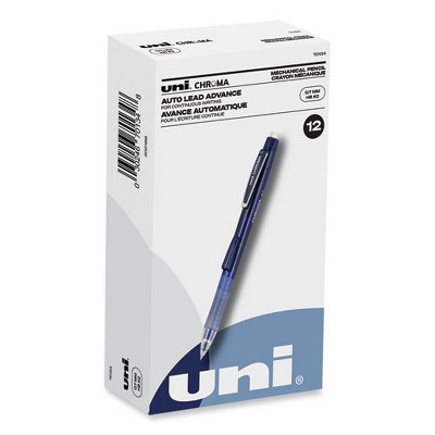 uniball Chroma Mechanical Pencil, 0.7 mm, HB (#2), Black Lead, Cobalt Barrel, Dozen