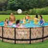 Funsicle 14' x 42" Oasis Designer Round Frame Outdoor Above Ground Swimming Pool Set with SkimmerPlus Filter Pump and Pool Cover, Oak Herringbone - 2 of 4