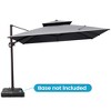 11FT Square Double Top Cantilever Umbrella Outdoor 360° Rotation 6 Heights Adjustable Offset Umbrella with Metal Pole Cantilever Patio Umbrella - 2 of 4