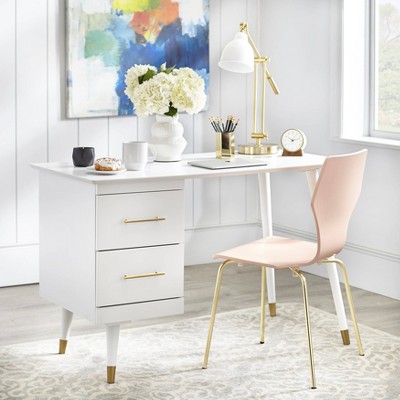 white and gold desk target