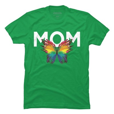 Men's Design By Humans Mother's Day Rainbow Butterfly Mom By MeowShop T-Shirt