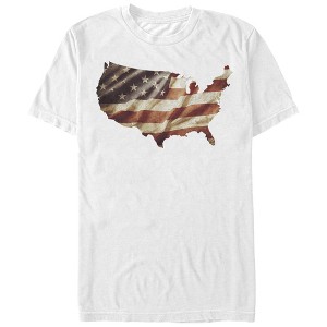 Men's Lost Gods Fourth of July  American Flag Map T-Shirt - 1 of 4