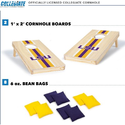 LSU Tigers 1'x2' Natural Wood Cornhole Set with Bean Bags