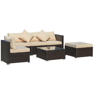 Resenkos 6 Pieces Patio Furniture Set, PE Rattan, - 1 of 4