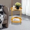 YIYIBYUS 2-Tier End Table, Metal Round Side Table with Removable Tray - 2 of 4