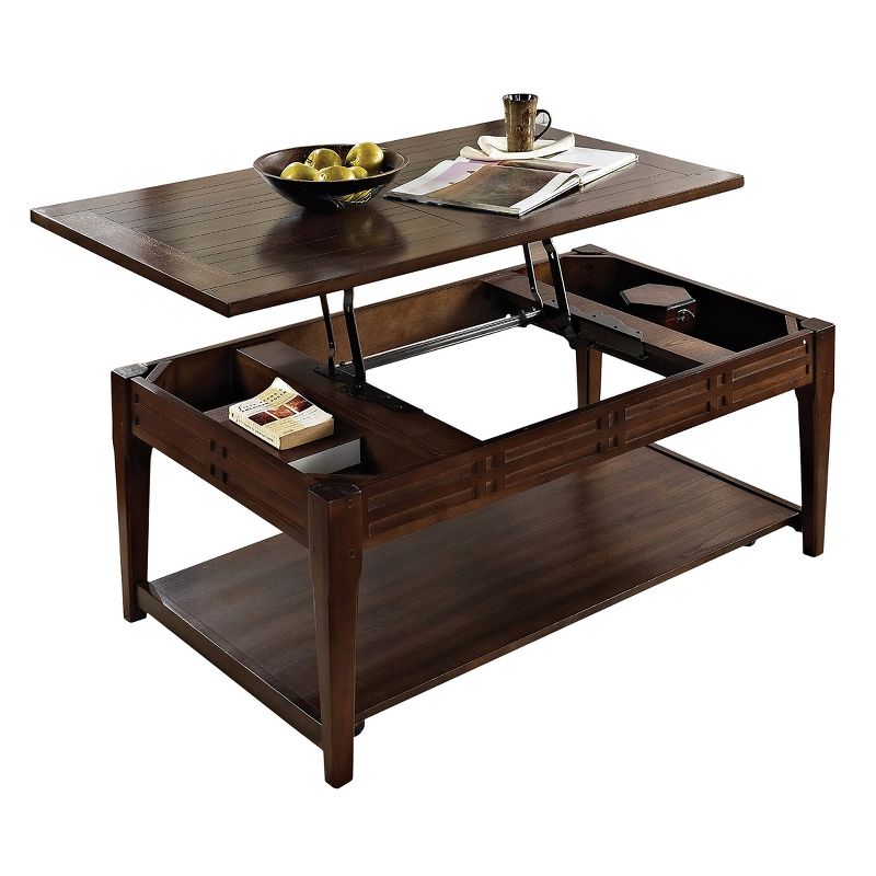 Crestline Lift Top Cocktail Table with Casters Mocha Cherry - Steve Silver, 1 of 5