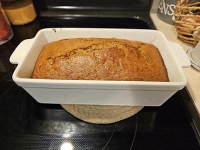 2pc Stoneware Bread Loaf Pan & Lid Cream/Clay - Hearth & Hand™ with Magnolia