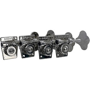 Leo Quan Badass TK-7817 OGT Open-Gear Small Post 4-in-Line Bass Tuning Machines Nickel - 1 of 3