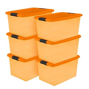 Sterilite 64 Quart Latching See-Through Plastic Stacking Storage Container Bin for Home Organization, Halloween - 1 of 4