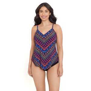 Trimshaper Women's Hank Handkerchief Tankini Swimsuit Top - 1 of 3