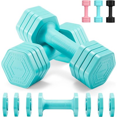 Dumbbell Set, 4 in 1 Free Weights Dumbbells Set,2lb 3lb 4lb 5lb with TPU Soft Rubber Handle for Home