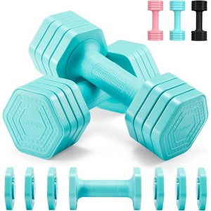 Dumbbell Set, 4 in 1 Free Weights Dumbbells Set,2lb 3lb 4lb 5lb with TPU Soft Rubber Handle for Home - 1 of 4