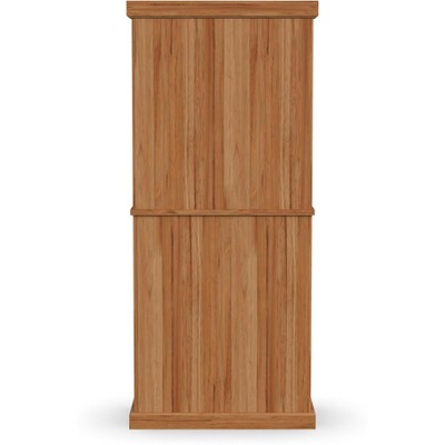 Natural Maple Hardwood Kitchen Storage Pantry with Adjustable Shelves