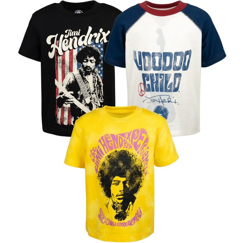 Jimi Hendrix 3 Pack Graphic T-Shirts Toddler, 1 of 10