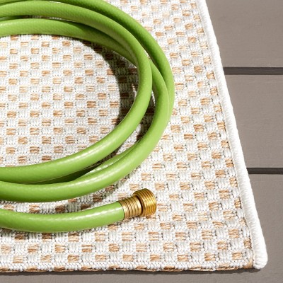 Ivory and Natural Flat Woven Rectangular Rug