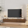Floating TV Stand Wall Mounted with LED Lights & Charging Station, 65" Media Console for Living Room-3irtyhousy - 3 of 4