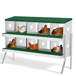 10-Hole Galvanized Chicken Nesting Box - Heavy Duty Egg Laying Box for Hens & Ducks | Rollout Egg Collection | Ventilated Design with Easy Access | - 1 of 4