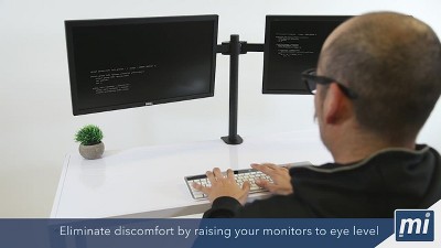 ErgoFlex Black Steel Dual Monitor Desk Mount, Full-Motion 19"-32"