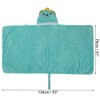 Unique Bargains Soft Absorbent Coral Fleece Hooded Towel for Bathroom Classic Design 53"x31" Light Green 1 Pc - 4 of 4