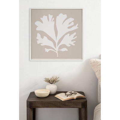 Sophisticated Neutral Coral Beige Framed Canvas Wall Art