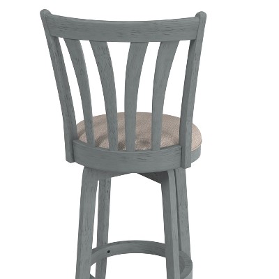 Savana 30" Blue Wirebrush Cream Swivel Wood Barstool
