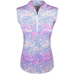 Snake Eyes Golf Ladies 1/4 Zip Sleeveless Mock Polo - 1 of 3