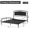 Metal Bed Frame with Wooden Headboard Wrought Iron Metal Platform Bed Frame No-Squeak Under Bed Storage No Box Spring Required Easy Assembly for Bedr - 3 of 4