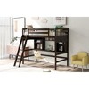 Twin Size Loft Bed with Storage Shelves, Desk and Ladder - 3 of 4
