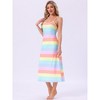 cheibear Women's Sleeveless Spaghetti Strap Midi Cami Tank Sleepdress - 2 of 4