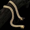 2 Piece Cuban Link Chain Men's Iced Out Miami Necklace Bracelet Silver Bling Hip Hop Jewelry for Men Women - 4 of 4