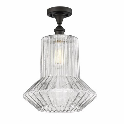 Springwater - 1 Light Semi-Flush Mount In Industrial Style-17 Inches Tall and 12 Inches Wide