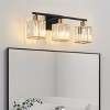 Dewdrop Modern Wall Sconce 3-Light Black and Gold Iron with Clear Crystal Shade ETL Certified for Bathroom Vanity - 3 of 4