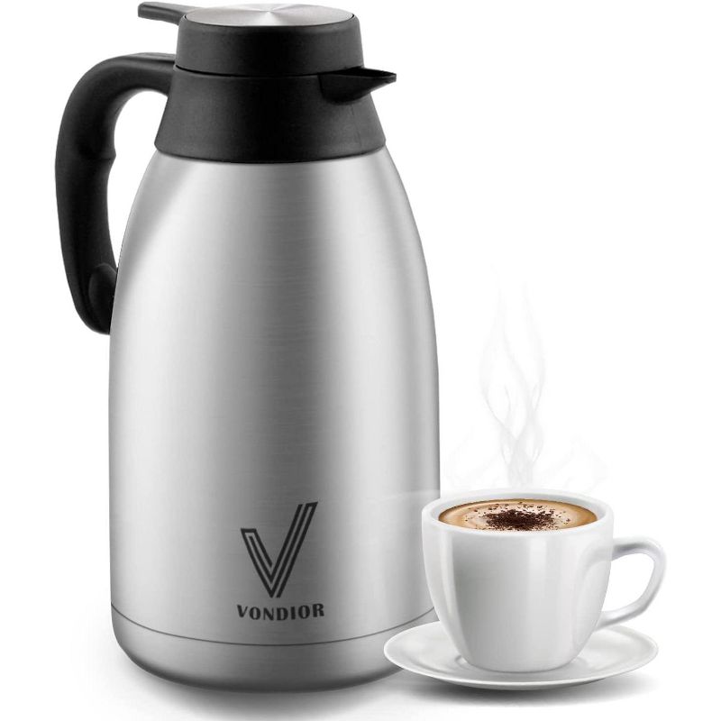 Vondior Airpot Coffee Dispenser with Pump - Insulated Stainless Steel Thermal Beverage Dispenser, 2 of 5