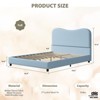 Jojoka Twin/Full/Queen Size Bed Frame, Boucle Upholstered Platform w/ Rounded Headboard, Wooden Slats, Low Profile, Heavy Duty, No Box Spring Needed - 2 of 4