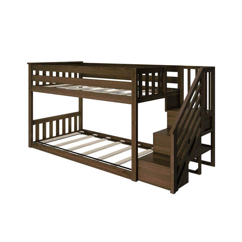 Max & Lily Twin Low Bunk Bed with Staircase, 1 of 6