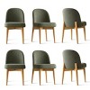 Upholstered Linen Dining Chairs with Solid Wood Legs, Modern Armless Fabric Chairs for Dining Room or Kitchen Table-Maison Boucle - 3 of 4
