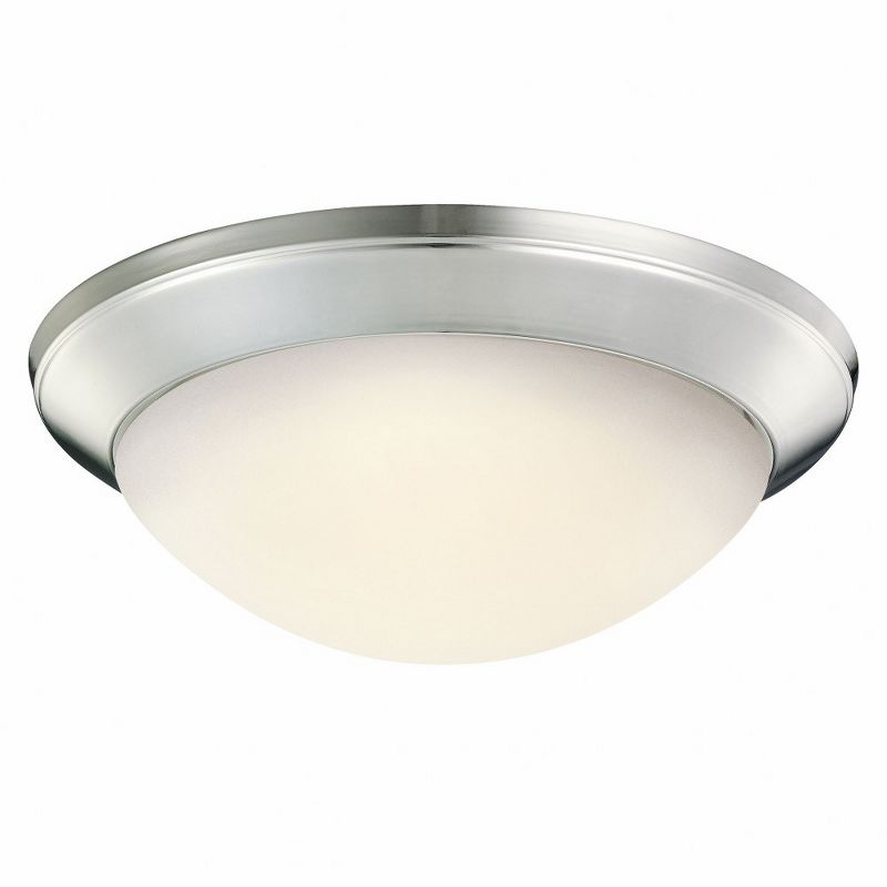 Ceiling Space 14" 1 Light Flush Mount with Satin Etched Cased Opal in Brushed Nickel, 1 of 4