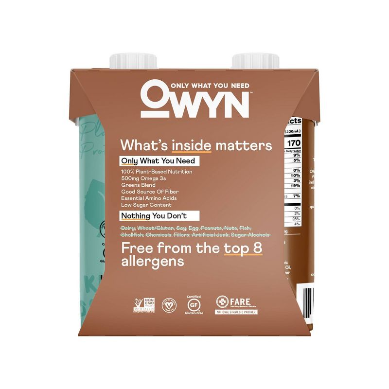 OWYN Protein Shake - Dark Chocolate - 4pk/44.6 fl oz, 3 of 7