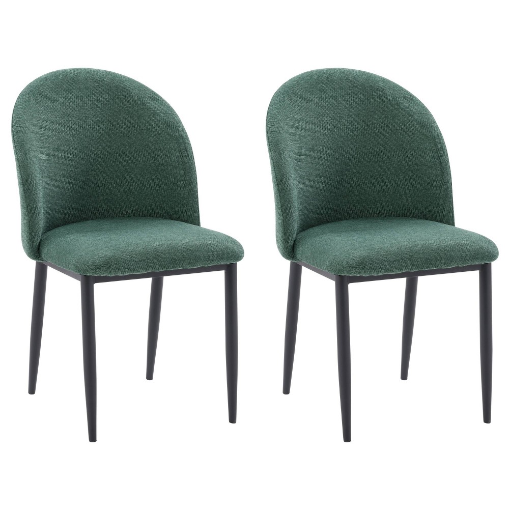 Photos - Chair CorLiving Nash Side  with Black Legs Dark Green  