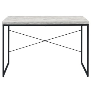 GlasFlength Desks Metal Frame Rustic Computer Desk Gaming Desk Home Office Desk Simple Design for Small Spaces, Gray, 47.5"*22.5"*28.5" - 1 of 4