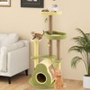 Tangkula Avocado Cat Tree Multi-level Cat Tower w/ Private Condo Cat Self-grooming Brush - 4 of 4