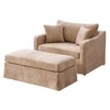 Merax Wide Chenille Accent Chair with Oversized Ottoman - 4 of 4