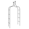 vidaXL Garden Arch Trellis - Set of 2 Black Powder-Coated Steel Arches, 47.2"x15"x102.4", Decorative Climbing Plant Support - 3 of 4