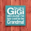 Slickblue Rustic Gigi Wood Sign – Solid Knotty Pine Wall Art for Grandma, 7x7 Inches, Multiple Colors - 2 of 3