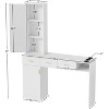 PAKASEPT Salon Station Cabinet, Wall Mount Hair Styling Salon Equipment Set, Barber Shop Storage Unit with Drawer and Hair Dryer Holder - 2 of 4