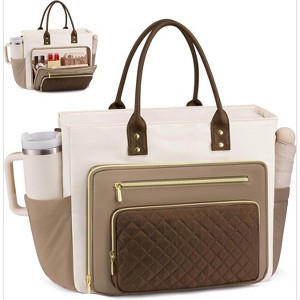 Teacher Tote Bag for Women, 17 Inch Laptop Bag with Multiple Pockets, Professional Work and Business Briefcase - 1 of 4